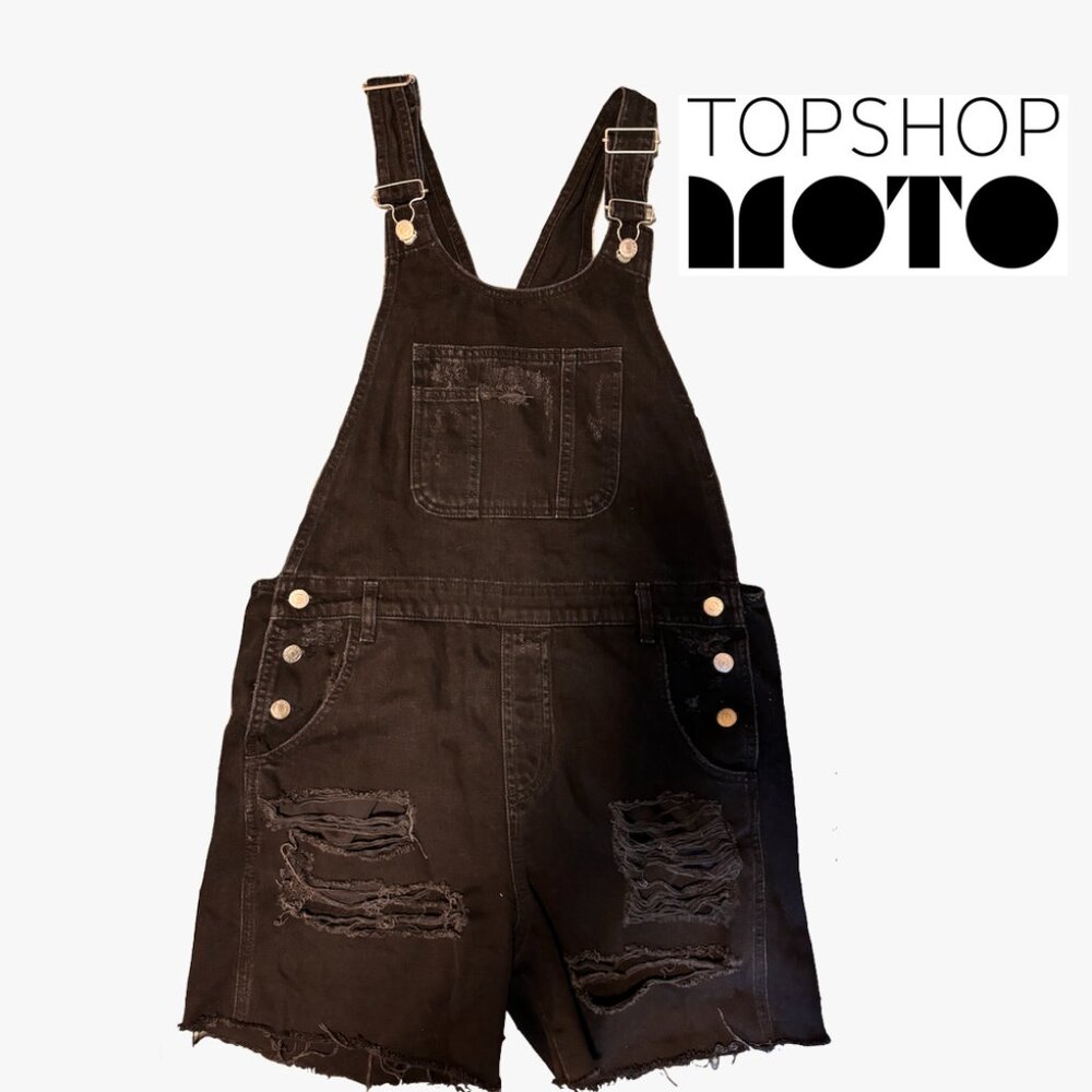 Topshop MOTO Dungaree Shorts (size US 8)